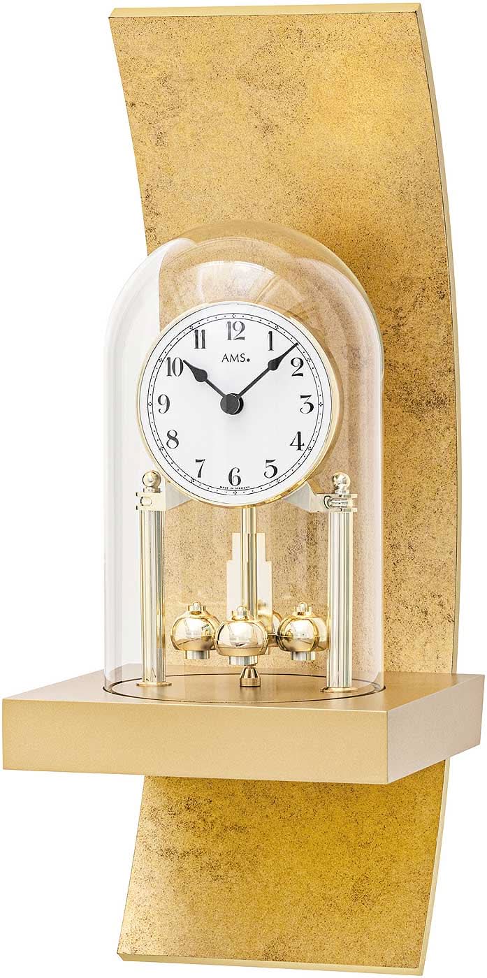 AMS Wanduhr 40x16x17 cm Holz • Drehpendel • Quarzwerk