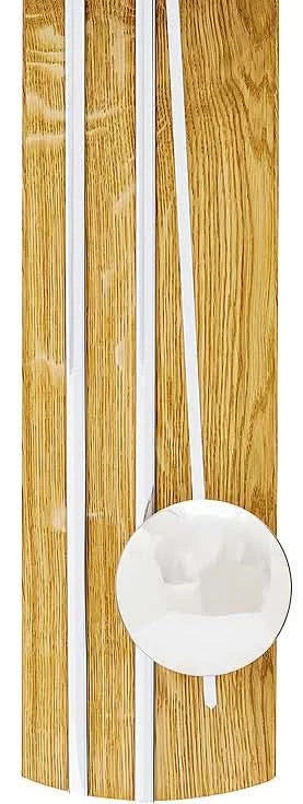 AMS Wanduhr 60x22x8 cm Holz (Wildeiche) • Präzises Quarzpendelwerk • Elegantes Design