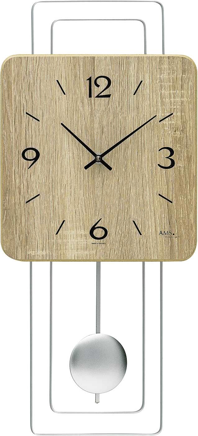 AMS Wall Clock 50x23x5 cm Wood • Quartz Movement • Modern Design