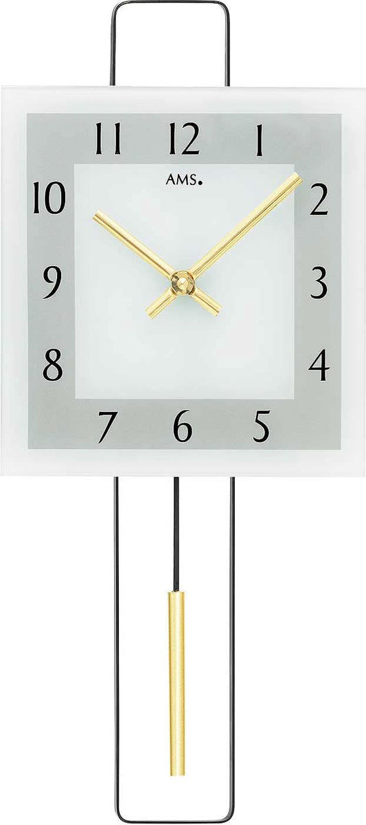 AMS Wanduhr 68x24 cm Metall • Funkgesteuert • Modernes Design