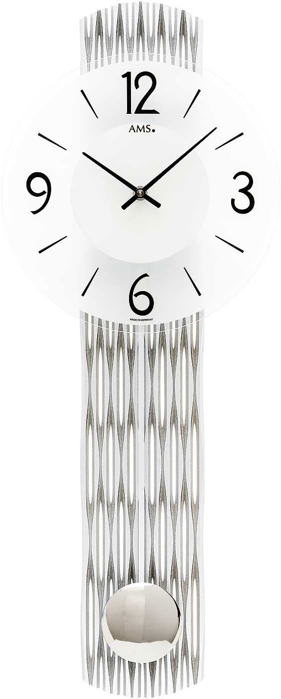 AMS Wanduhr 62 cm Holz • Präzises Quarzuhrwerk • Edles Holzgehäuse