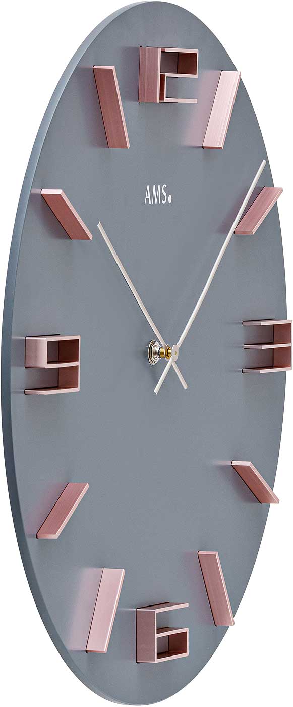 AMS Wall Clock 40x40x4 cm Wood • Timeless Design • Precise Quartz Movement