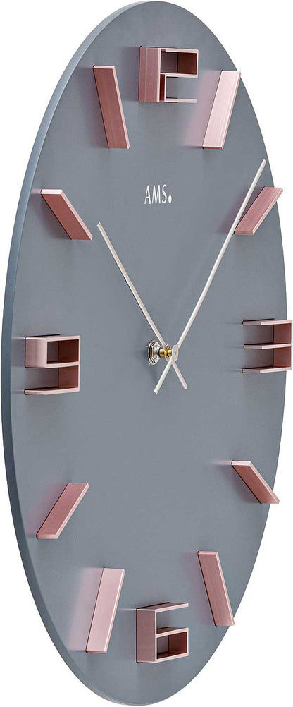 AMS Wall Clock 40x40x4 cm Wood • Timeless Design • Precise Quartz Movement