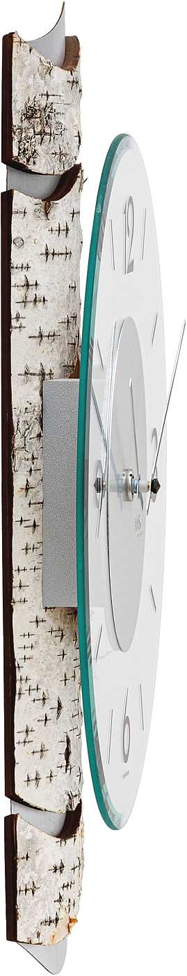 AMS Wanduhr 39x27x6 cm Holz • Modernes Design • Präzises Quarzwerk