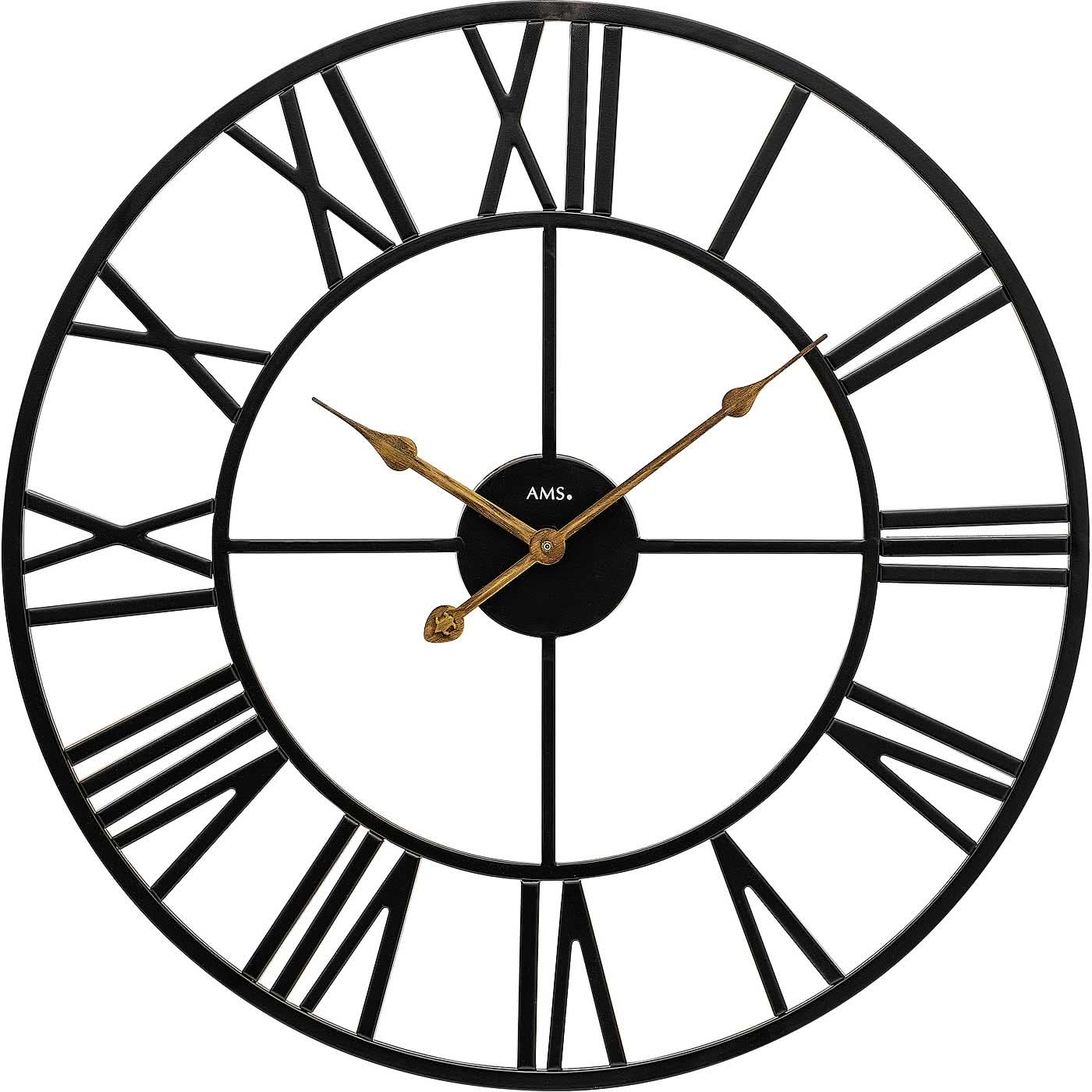 AMS Wall Clock 50x50x3 cm Metal • Modern Design • Quartz Movement