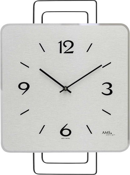 AMS Wall Clock 42x30x5 cm Wood • Modern Design • Quartz Movement