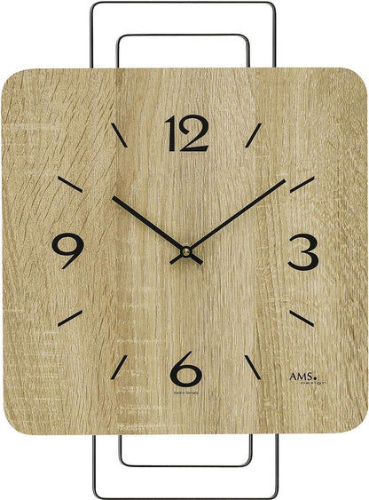 AMS Wall Clock 42x30x5 cm Wood • Quartz Movement • Modern Design