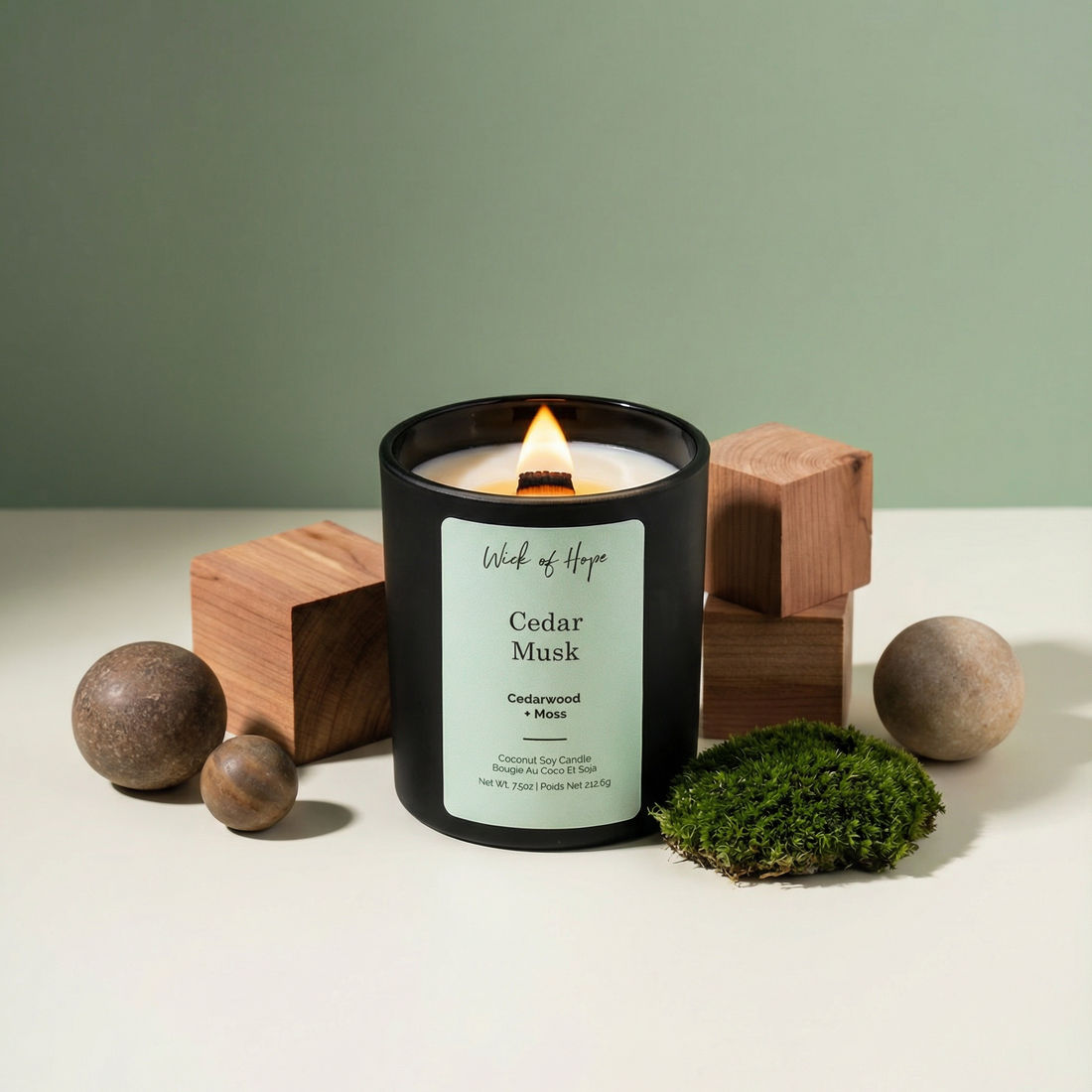 Cedar Musk Candle | Cedarwood + Moss