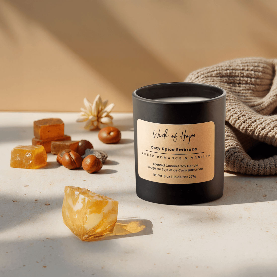 Cozy Spice Embrace – Non-Toxic Fall Candle | Wick of Hope