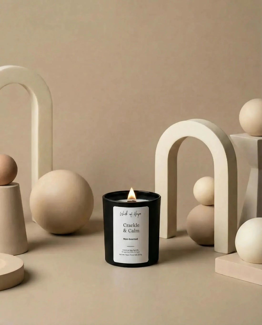 Crackle & Calm Candle | Unscented - Wick of Hope