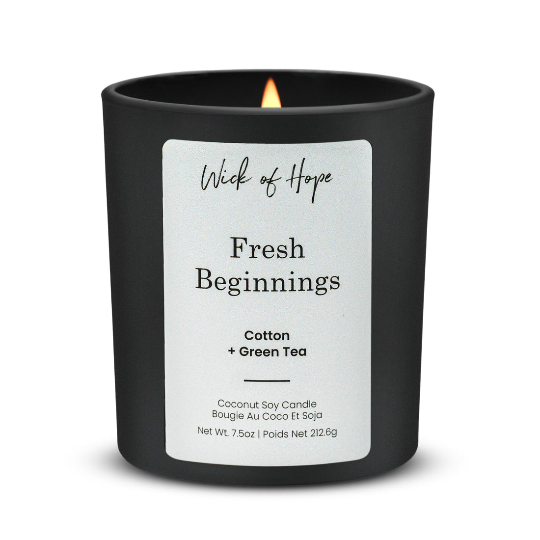 Fresh Beginnings Candle | Cotton + Green Tea - Wick of Hope