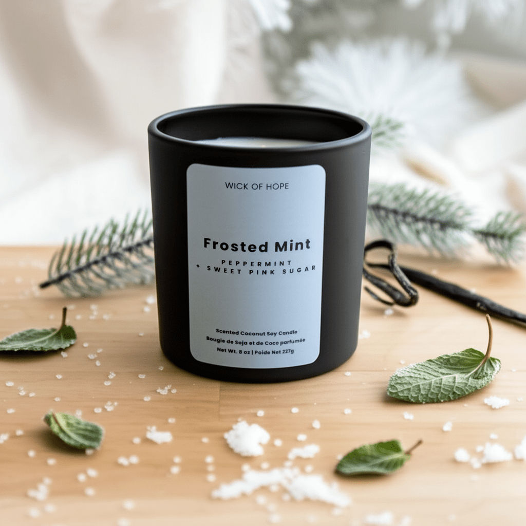 Frosted Mint – Peppermint Vanilla Candle | Wick of Hope