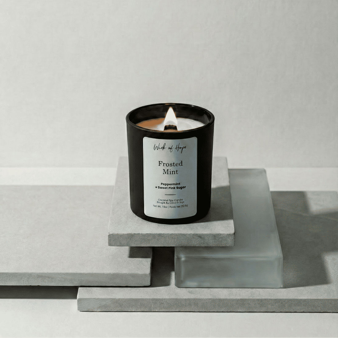 Frosted Mint Candle | Peppermint + Sweet Pink Sugar