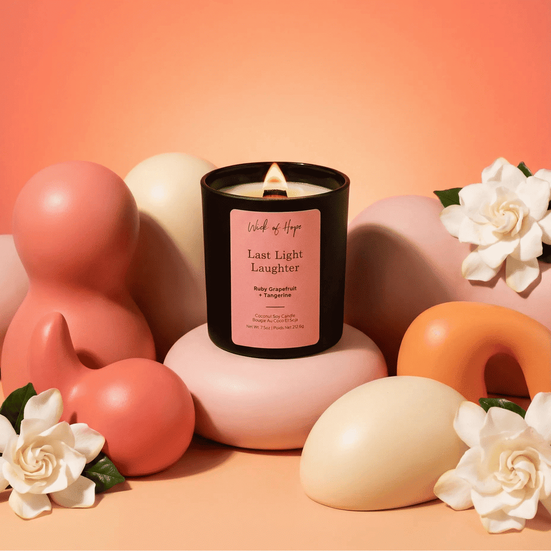Last Light Laughter Candle | Ruby Grapefruit + Tangerine - Wick of Hope