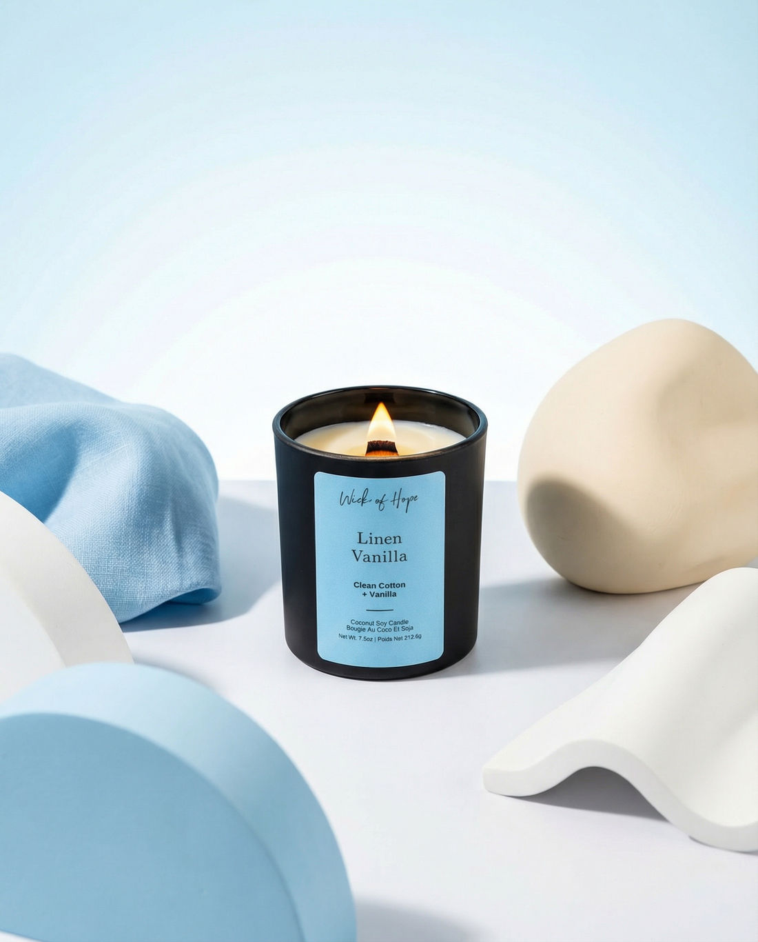 Linen Vanilla Candle | Clean Cotton + Vanilla