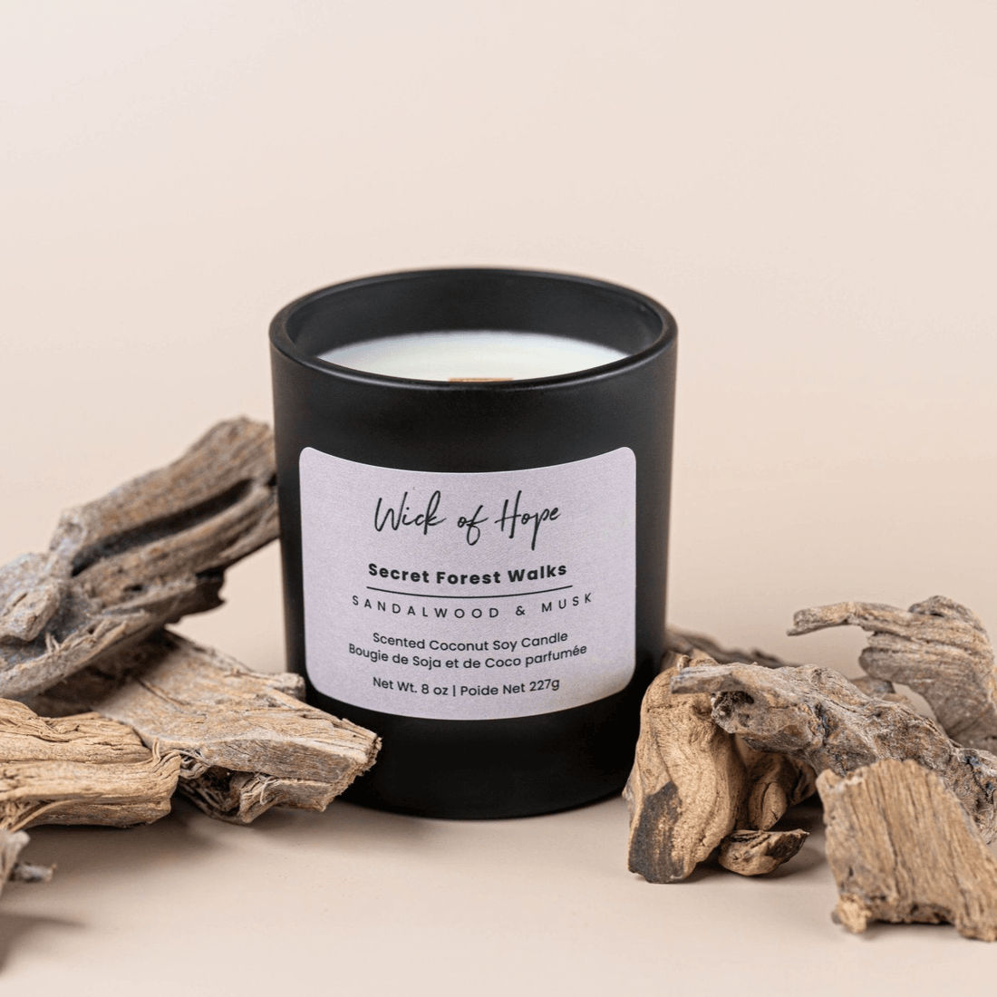 amber and sandalwood candle