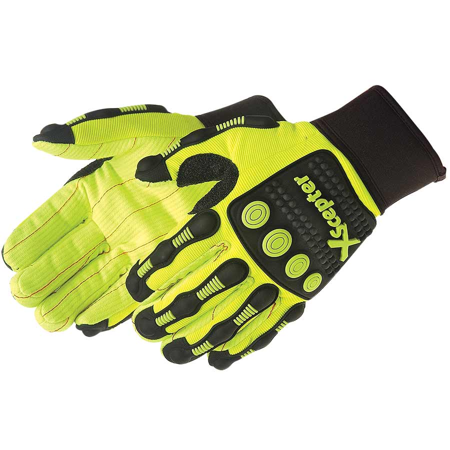 LIBERTY - XSCEPTER HI VIS BRIGHT GREEN IMPACT RESISTANT GLOVES IMPACT 2 A2 - Becker Safety and Supply