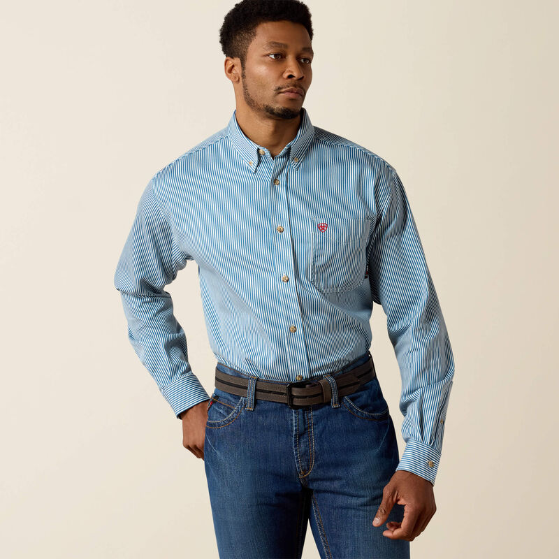 Camisa de trabajo de rayas azules llamativas de Ariat