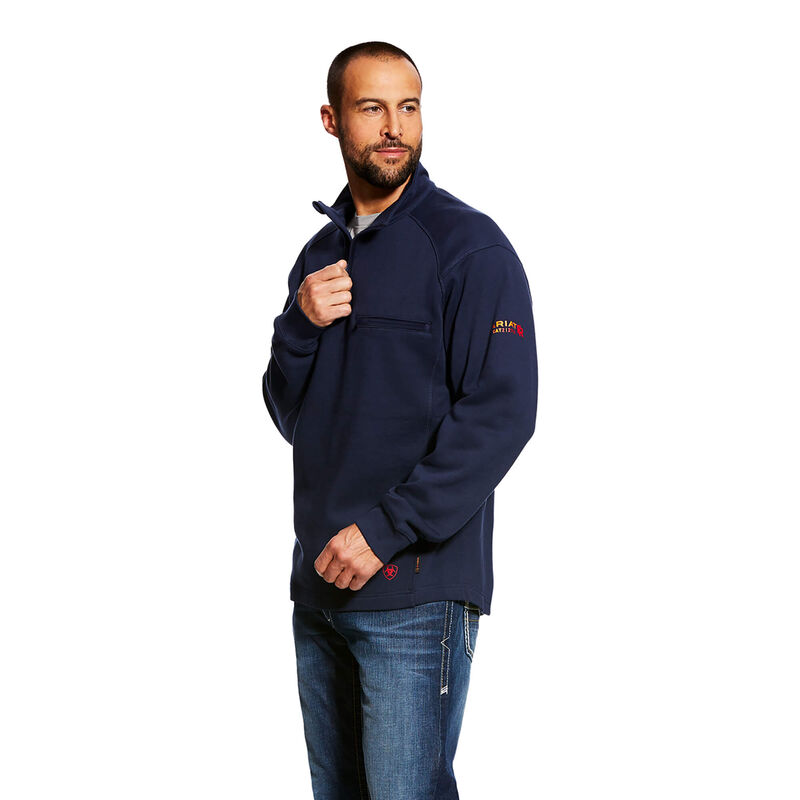 ARIAT - Camiseta con cremallera FR Rev 1/4, azul marino