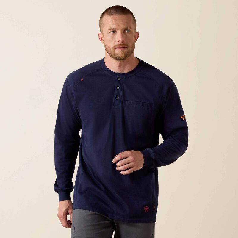ARIAT - Camiseta henley FR Air, Silver Fox Heather