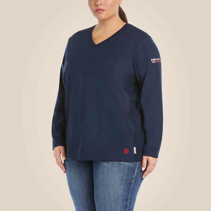 ARIAT - Camiseta WMS FR AC Crew, azul marino