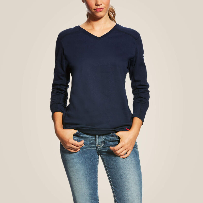 ARIAT - Camiseta WMS FR AC Crew, azul marino