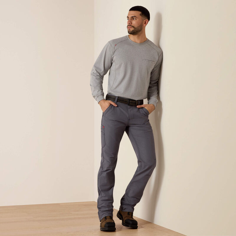 ARIAT - FR M5 Straight DuraLight Ripstop Stackable Straight Leg Pant - GREY - 32X30 - Becker Safety and Supply