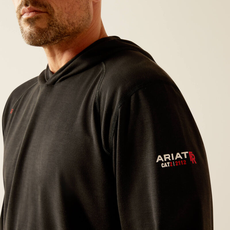 ARIAT - FR Primo Hooded T-Shirt, Black - Becker Safety and Supply