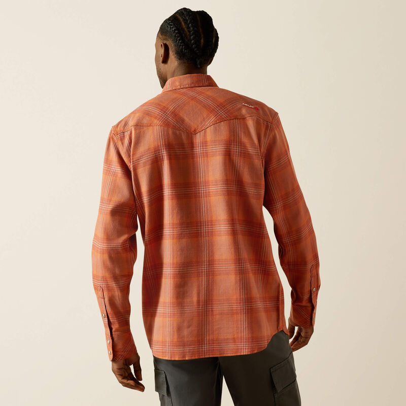 ARIAT - FR Wayne Retro Fit Snap Work Shirt - Bitter Chocolate