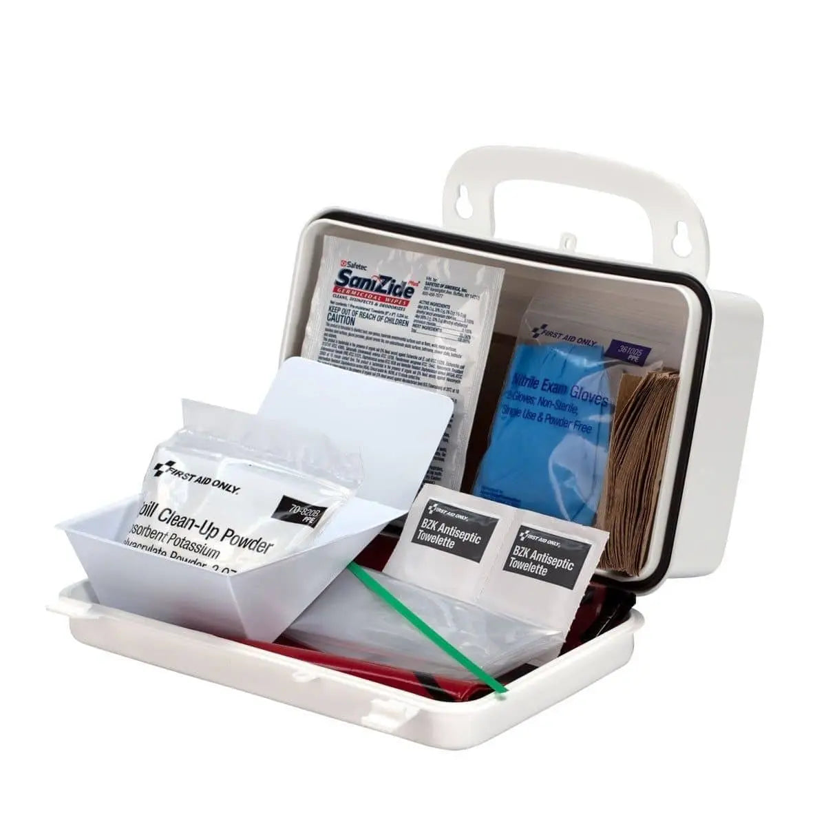 20 Piece Blood Borne Pathogen Spill Clean-Up Kit In Weatherproof Plastic Case - Becker Safety and Supply