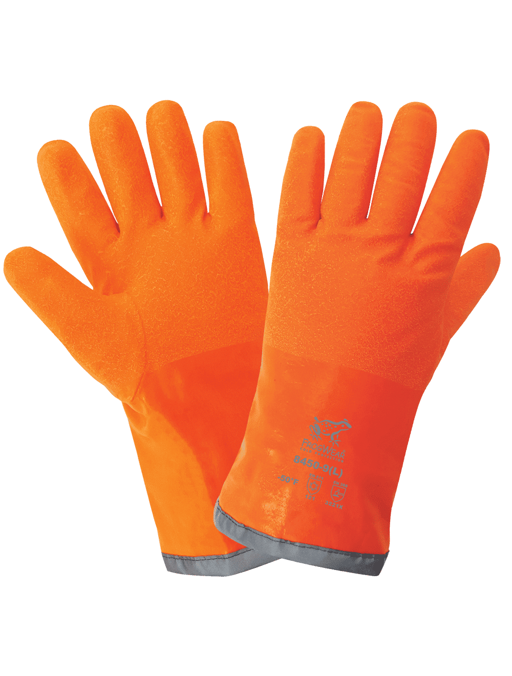 FrogWear - Low Temp/Freezer Gloves - Cold Protection - 12" Orange Anti-Freeze Nitrile