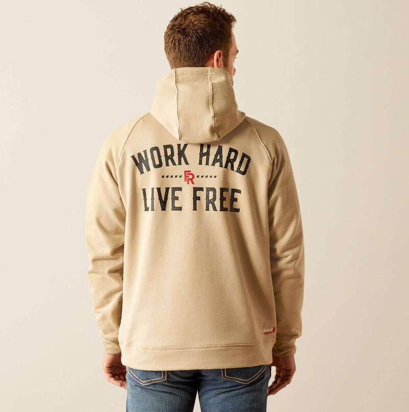 ARIAT - FR DuraStretch Work Hard Live Free Hoodie, Silver Mink - Becker Safety and Supply