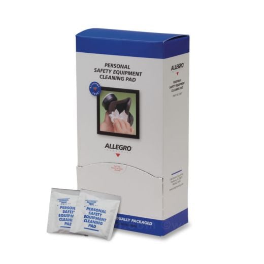 Allegro - Personal Safety Equipment Cleaning Pads, Alcohol-free, 5 in x 8 in, White 100/Box - Becker Safety and Supply