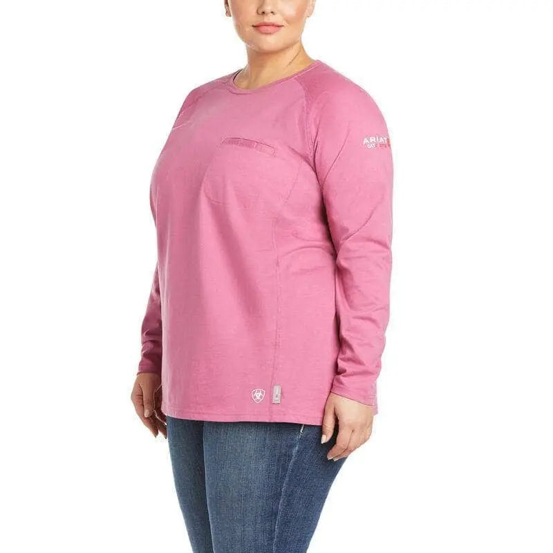 ARIAT - WMS FR Air Crew T-Shirt, Pink - Becker Safety and Supply