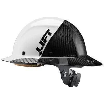 LIFT - DAX FIFTY 50 CARBON FIBER
FULL BRIM HARDHAT - White/Black - Becker Safety and Supply