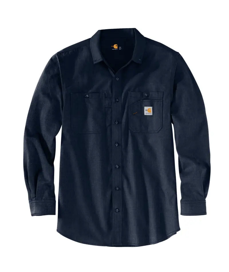 CARHARTT-Flame Resistant Force Loose Fit Lightweight Long-Sleeve Shirt - Navy-2XL  Becker Safety and Supply
