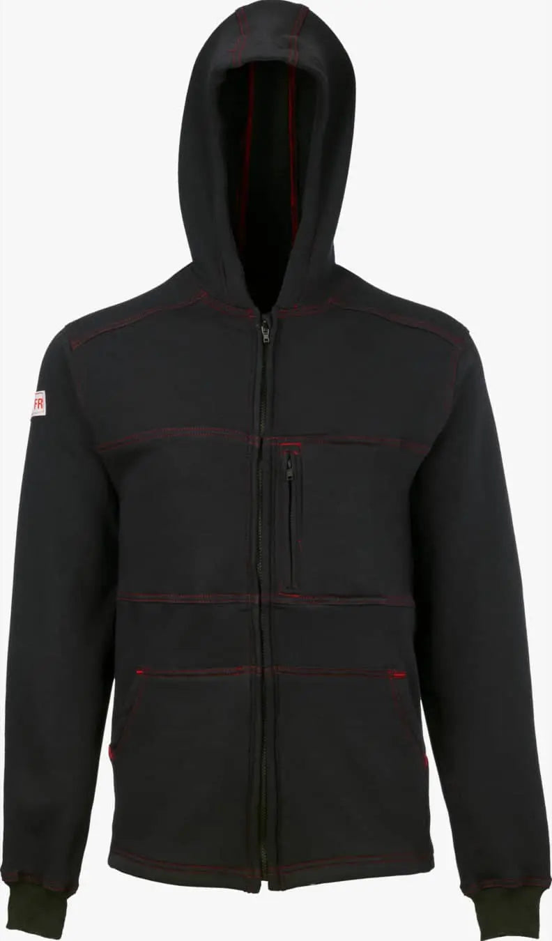 LAKELAND - Zip Front Hoodie. Dual certified, NFPA 70E, 2112 certified, Black - Becker Safety and Supply