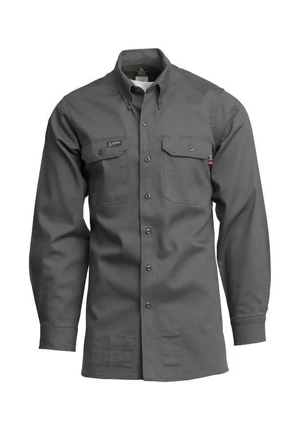 LAPCO - 7oz. 100% Cotton Twill FR Uniform Shirt Grey Becker Safety and Supply