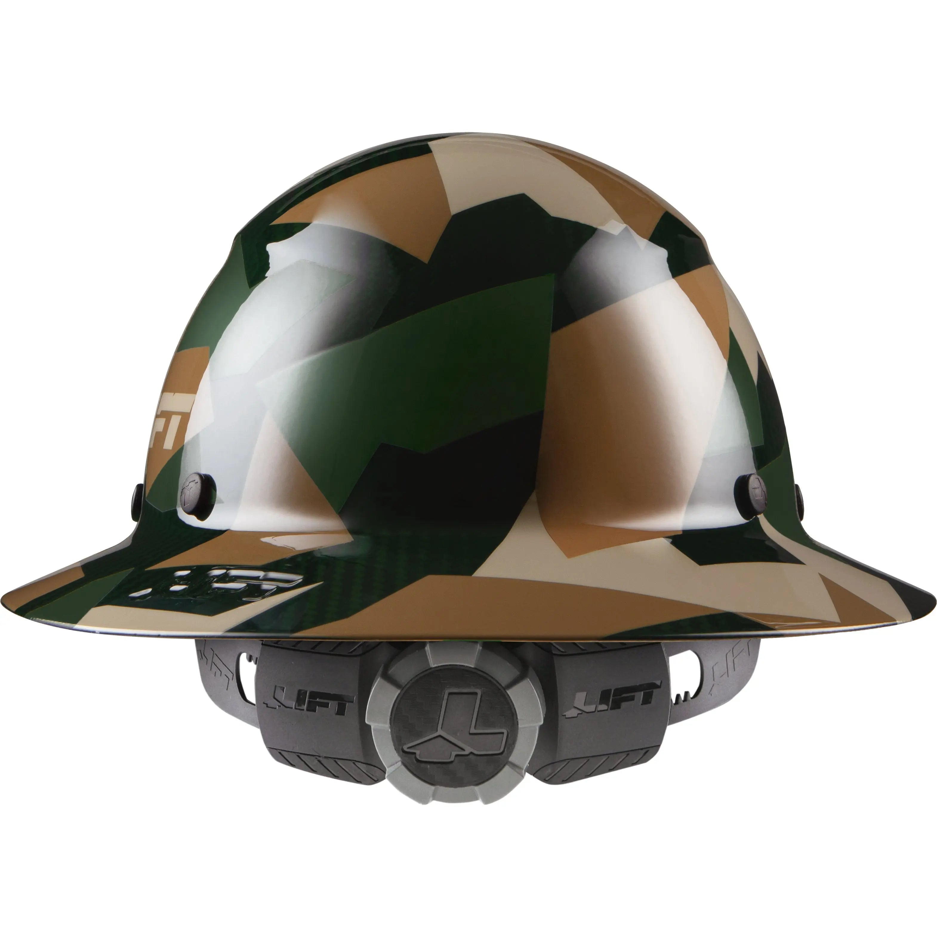LIFT - DAX Carbon Fiber Hard Hat - Full Brim - Type 1, Class C, Jungle Camo Gloss - Becker Safety and Supply