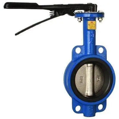 MISCELLANEOUS - 4" Wafer Red Notch Butterfly Valve Blue Ductile Iron (DI) Buna Seal - Becker Safety and Supply