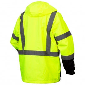 PYRAMEX - Type R Class 3 Black Bottom Parka w/ Removable Fleece Liner - Hi-Vis Lime, with Elite Drilling LOGO - Becker Safety and Supply