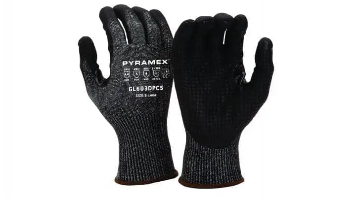 PYRAMEX - CorXcel Ansi Cut 4 MicroFoam Nitrile Dip Palm with Grip Dots - Becker Safety and Supply