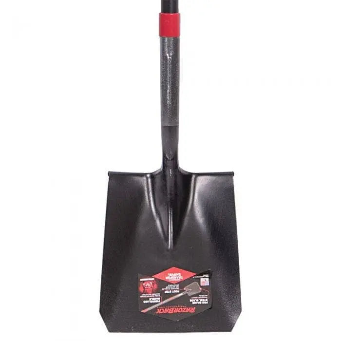 RAZOR BACK - Square Point Transfer Shovel, 48 in Fiberglass Straight Cushion End Grip Handle Becker Safety and Supply