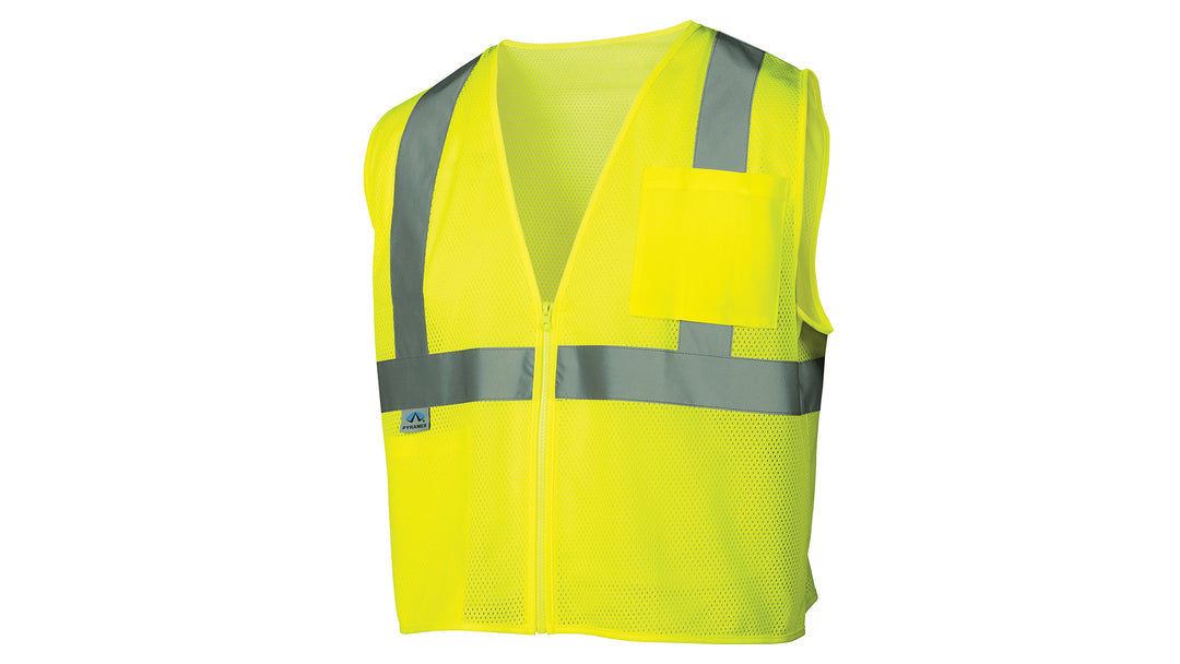 Pyramex - Se Class 2 Vest - Lime Mesh W/ Silver Reflective - Becker Safety and Supply