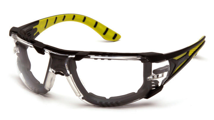 PYRAMEX Endeavor Plus Safety Glass - Black and Green
