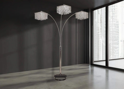 1pc Modern Design Classic Luxury Sleek Multi-head Floor Arc Lamp Crystal-like Accents Drape Living Room Curve Lamp Default -DTYStore