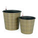 2-Pack Catleza Self-watering Wicker Decor Planter for Indoor and Outdoor - Round Gray -DTYStore