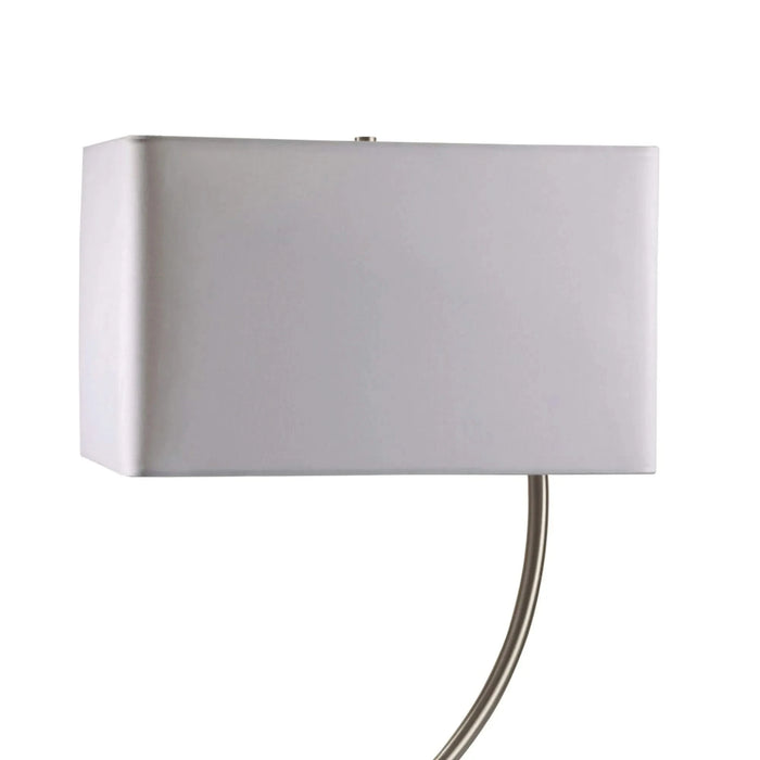 22.5' Tall Metal Table Lamp with Silver finish and Curved design, White Shade Default -DTYStore