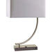 22.5' Tall Metal Table Lamp with Silver finish and Curved design, White Shade Default -DTYStore