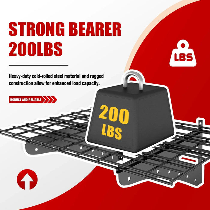 23.6*35.4 Inch Wall Mounted Wall Shelf for Garage Heavy Duty Wall Shelf, Supermarket Storage Shelf, Black, 2-Pack Default -DTYStore